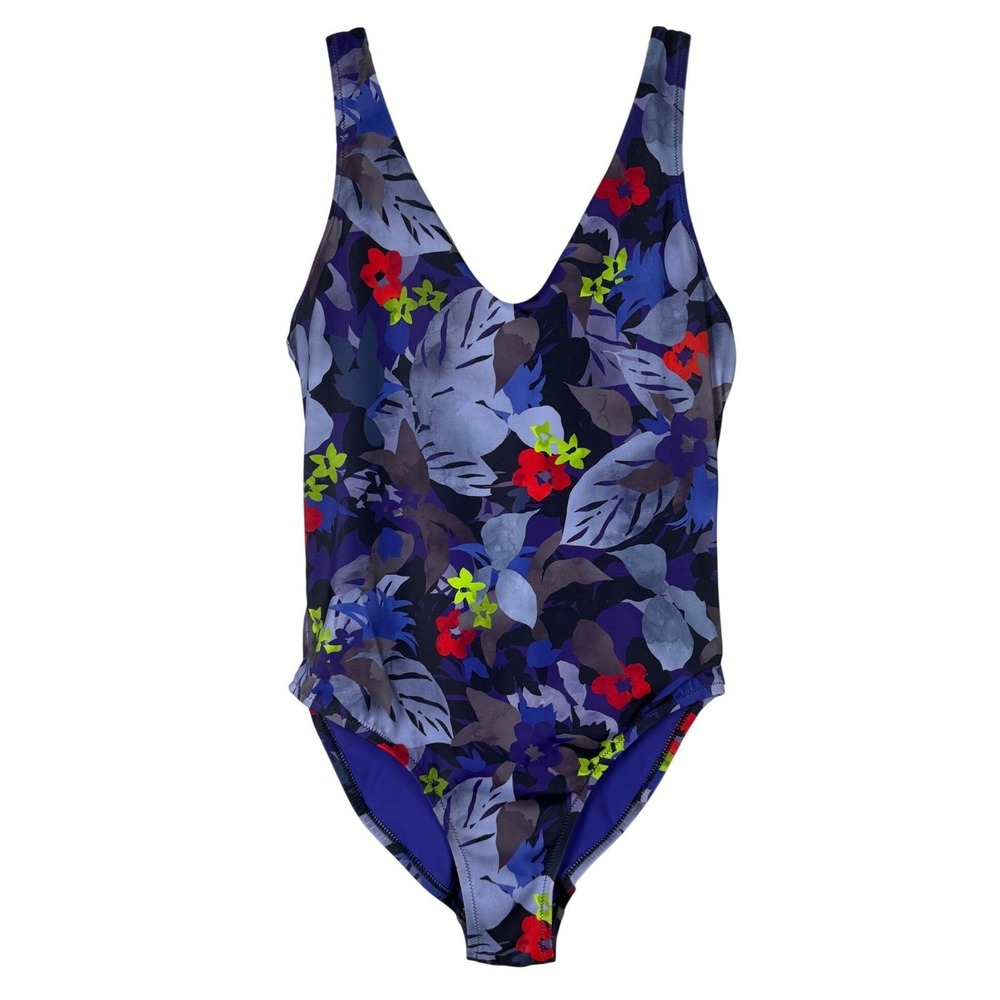 ATHLETA Twilight Tropic V-Neck One Piece Swimsuit, Size XS